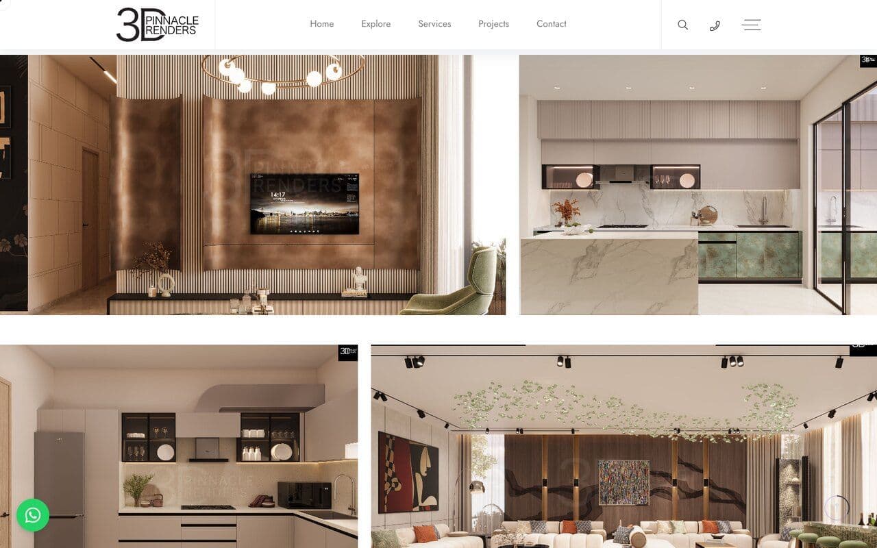 Architectural Visualization Website for Pinnacle 3D